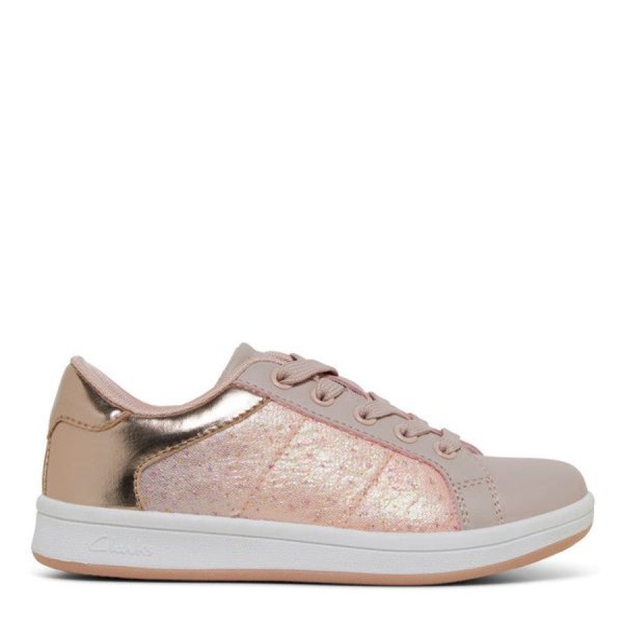 Clarks Lace Up | Clarks Dita Blush Rose Gold Glitter