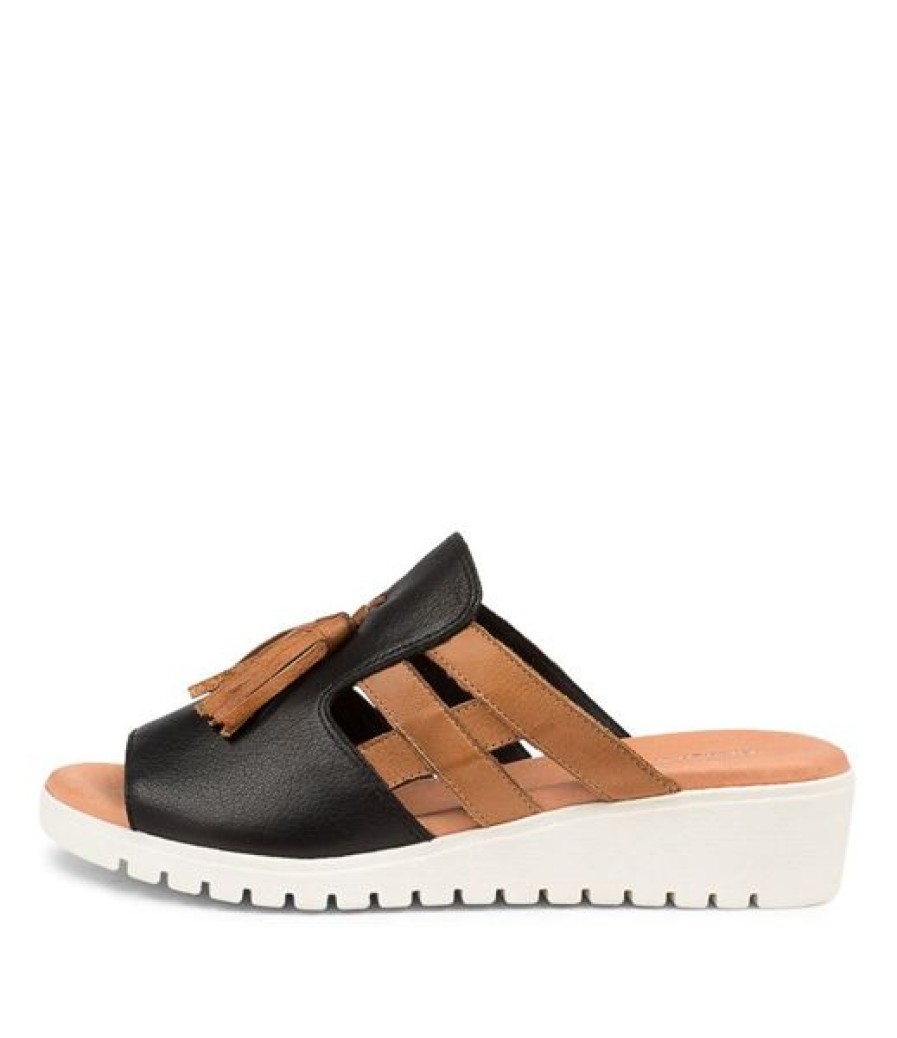 Django Juliette All Leather | Django And Juliette Mazzen Black Dk Tan White