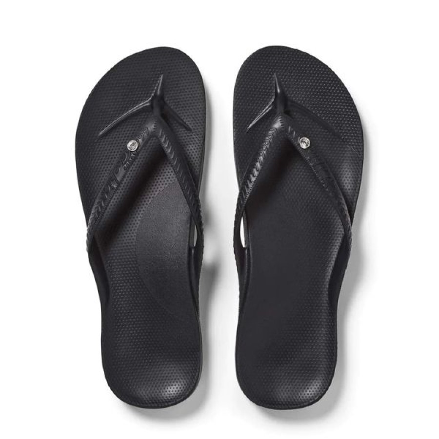 Archies Comfort | Archies Arch Support Thongs Black Crystal