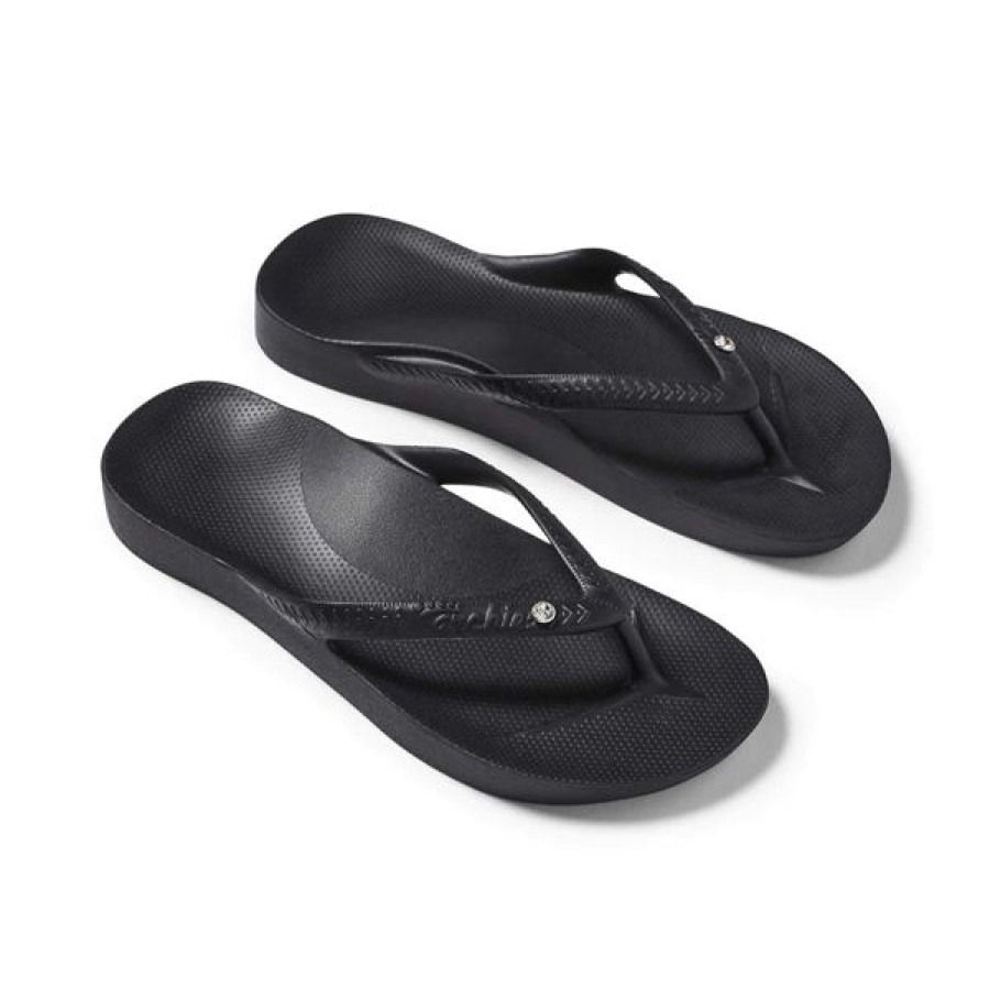 Archies Comfort | Archies Arch Support Thongs Black Crystal