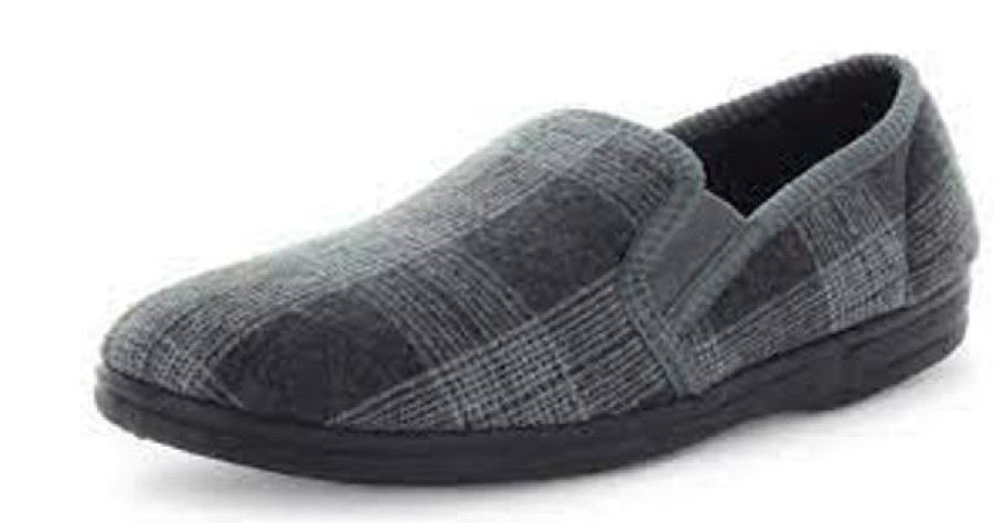 Panda Slippers | Panda Edword Grey Check