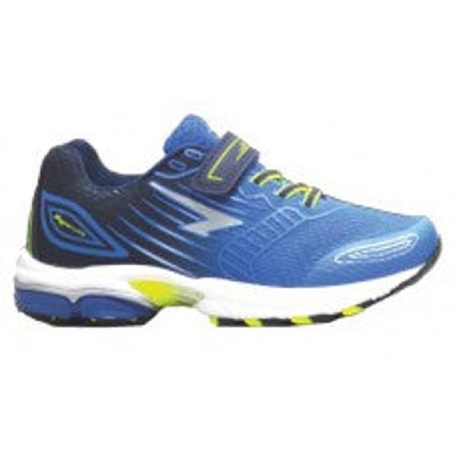 Sfida Sport Shoe | Sfida Conquest Boys Velcro Runner Royal Navy Lime